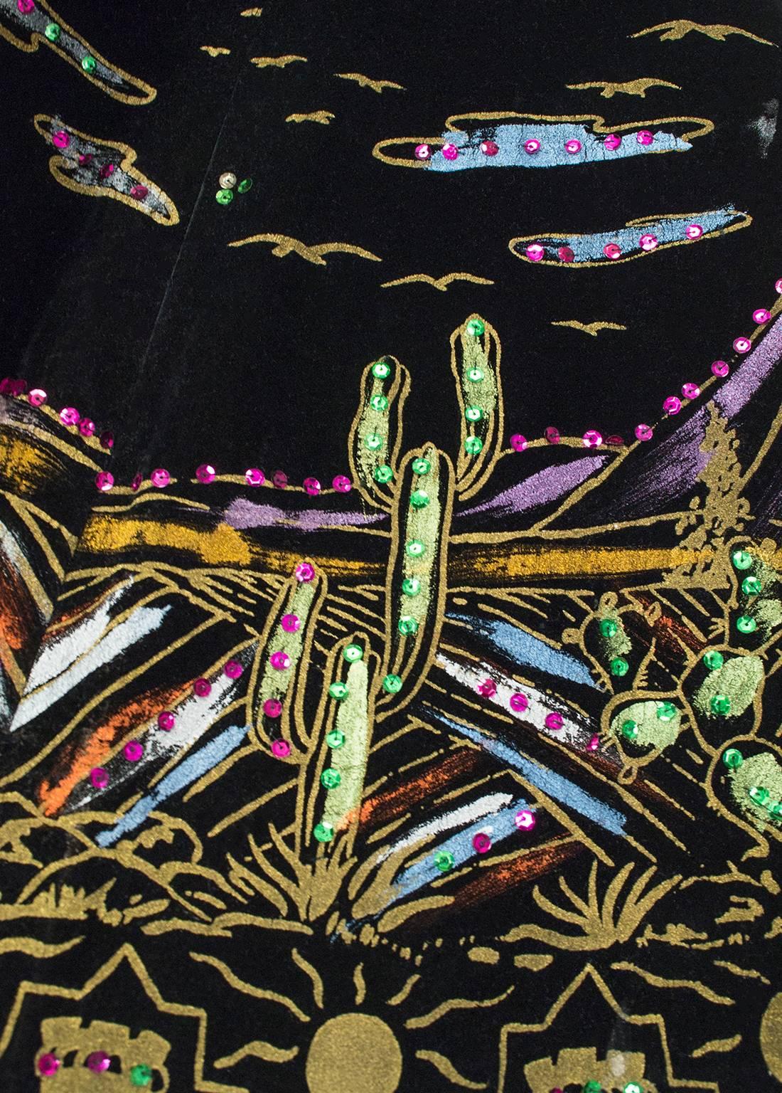 Hand Painted Sequin Pavé Mexican Coat of Arms Ensemble, 1950s 8