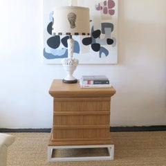 Hand Painted Shade by RF. Alvarez on 1970s Blanc De Chine Topiary Table Lamp