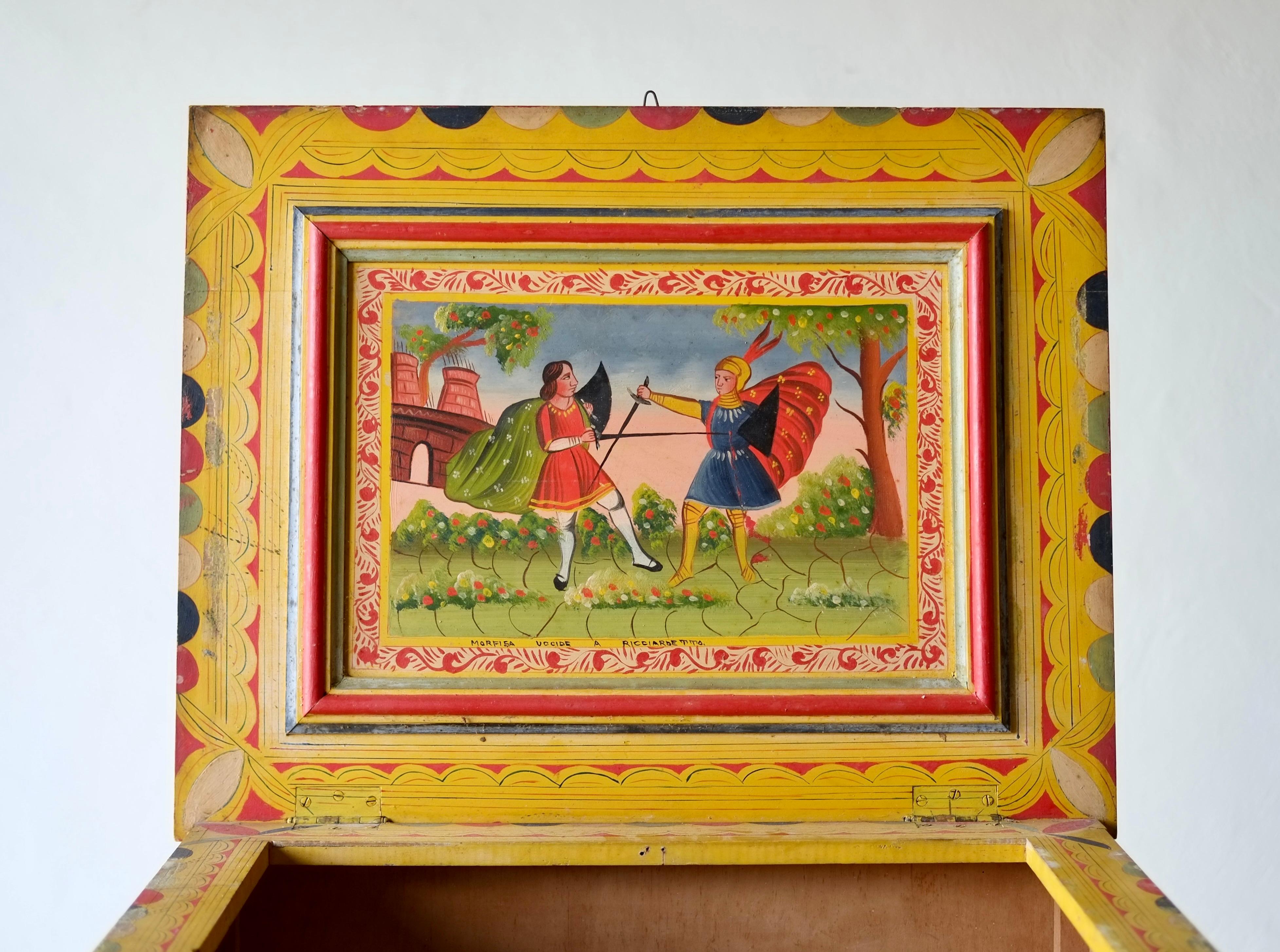 Hand Painted Sicilian Folk Art Cabinet, Circa 1900 For Sale 5