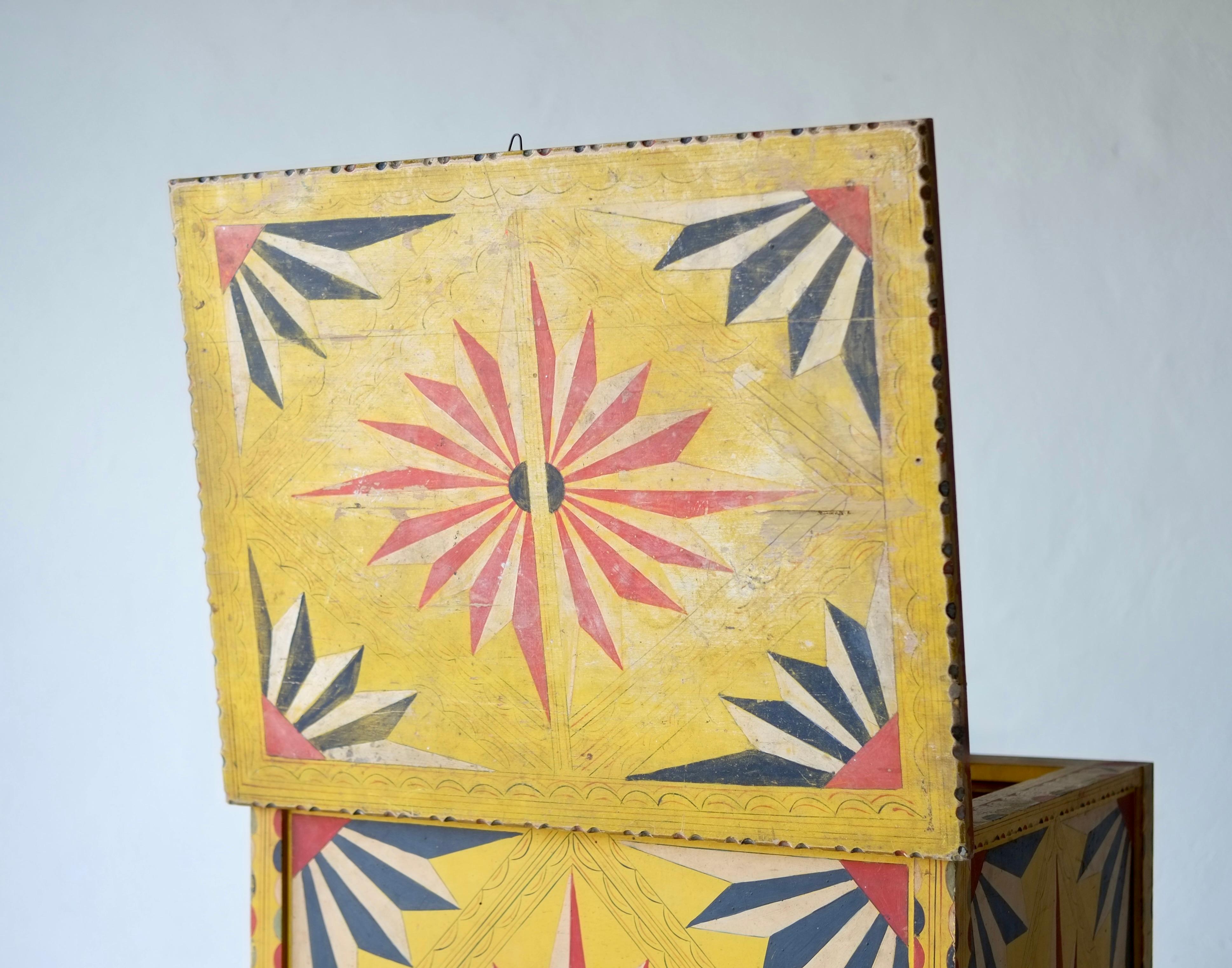 Early 20th Century Hand Painted Sicilian Folk Art Cabinet, Circa 1900 For Sale