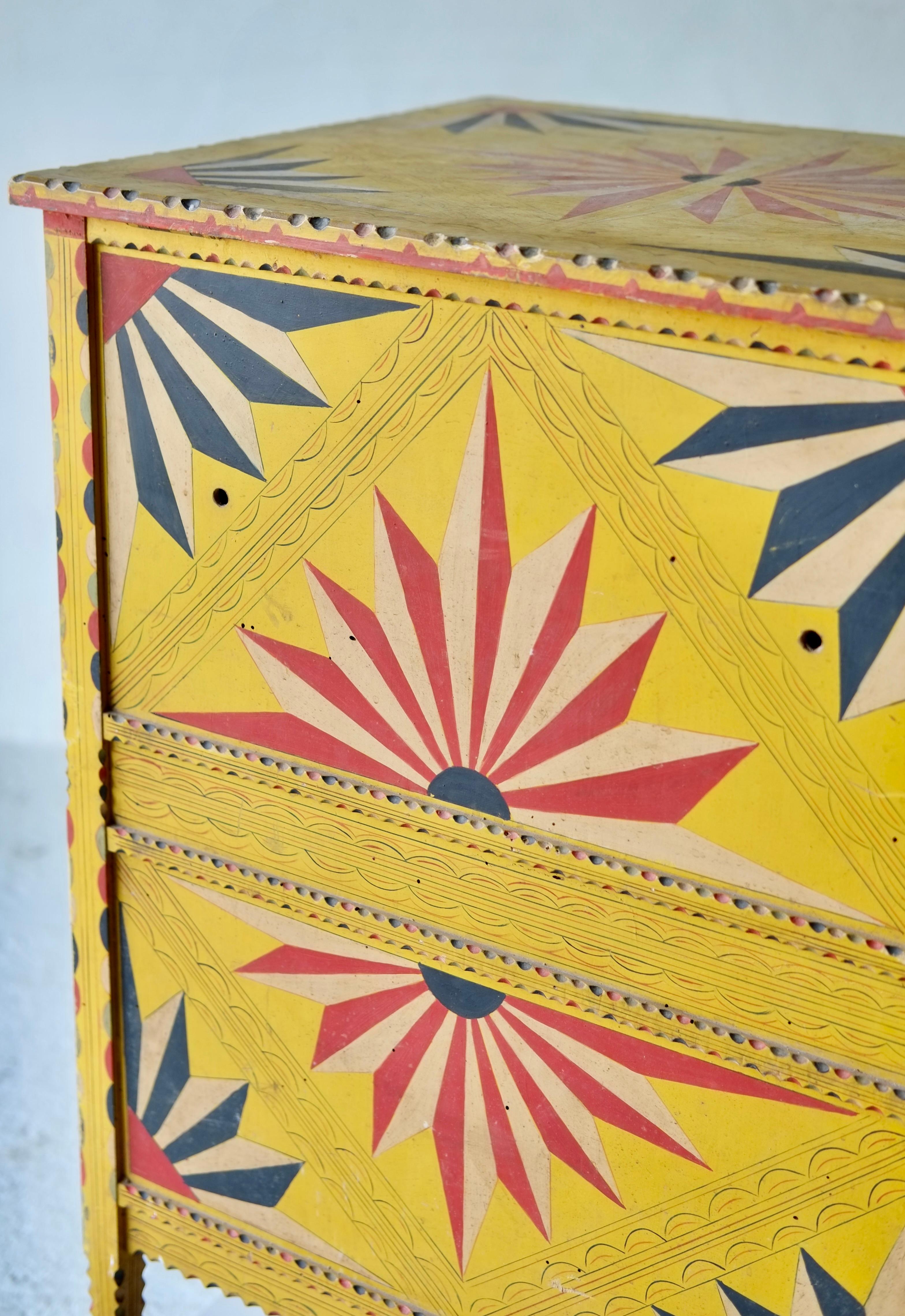 Hand Painted Sicilian Folk Art Cabinet, Circa 1900 For Sale 1