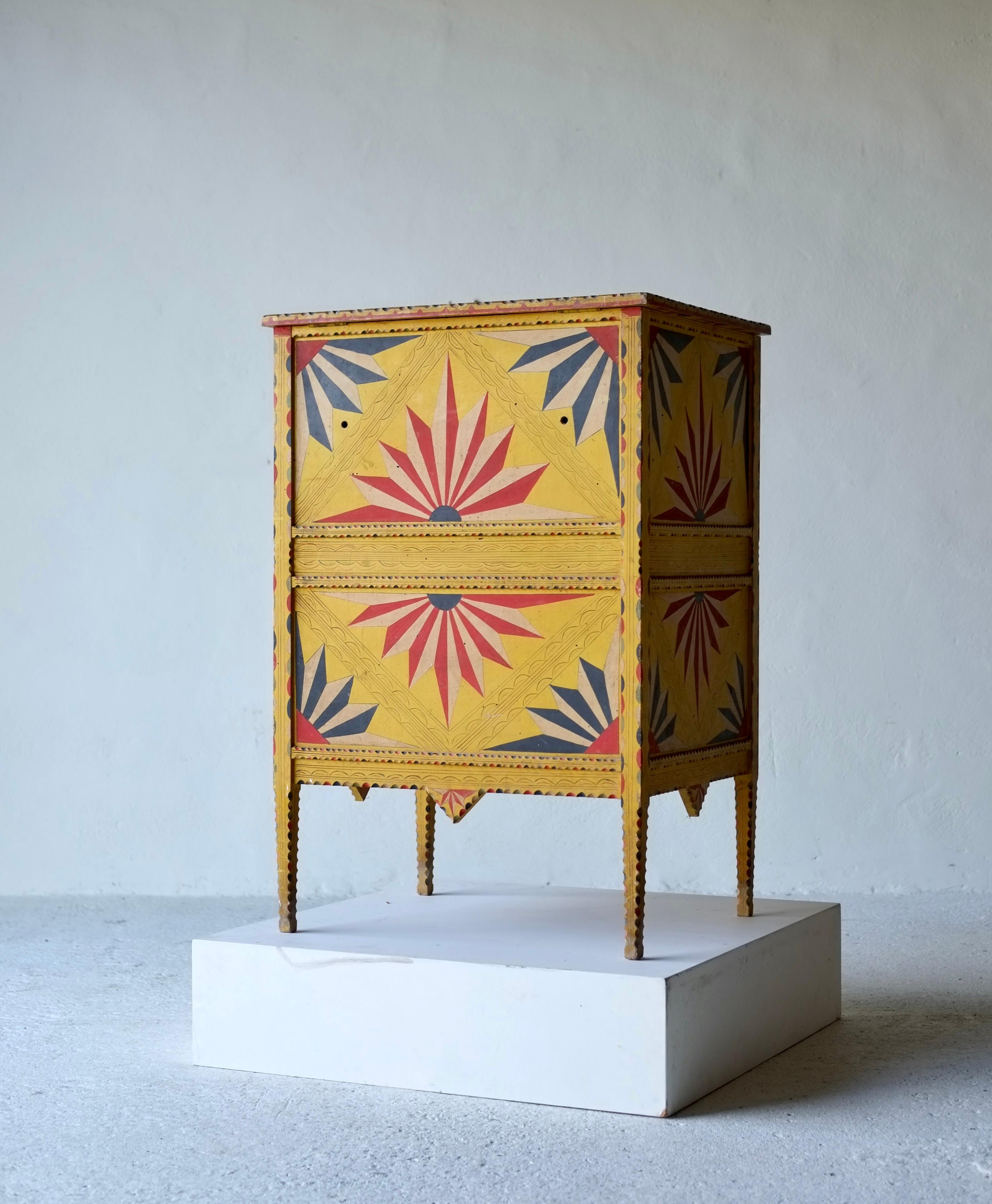 Hand Painted Sicilian Folk Art Cabinet, Circa 1900 For Sale 2