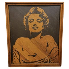 Vintage Hand Painted Sign Sillhouette of Marilyn Monroe 