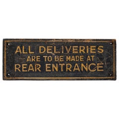 Hand Painted Sign with Gold Lettering, America, circa 1920