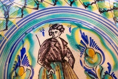 Hand-Painted Spanish Ceramic Lebrillo from Triana, Sevilla, 1850