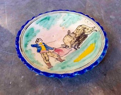Hand Painted Spanish Decorative Plate of Archbishop's Bridge Glazed