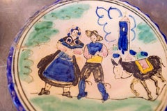 Plato Decorativo Español Pintado a Mano del Puente del Arzobispo Esmaltado