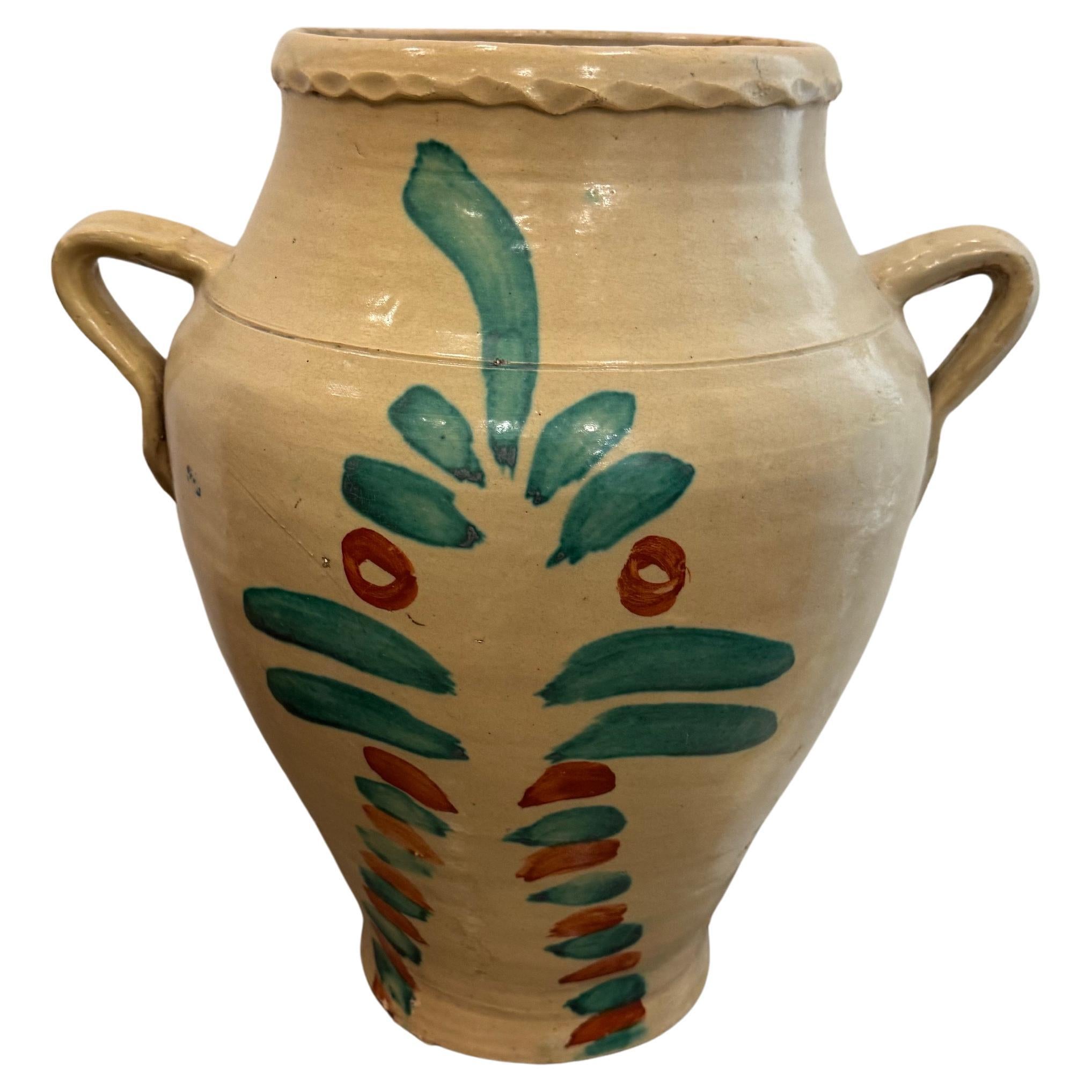 Hand Painted Spanish Terracotta Jar In condizioni buone in vendita a New York, NY