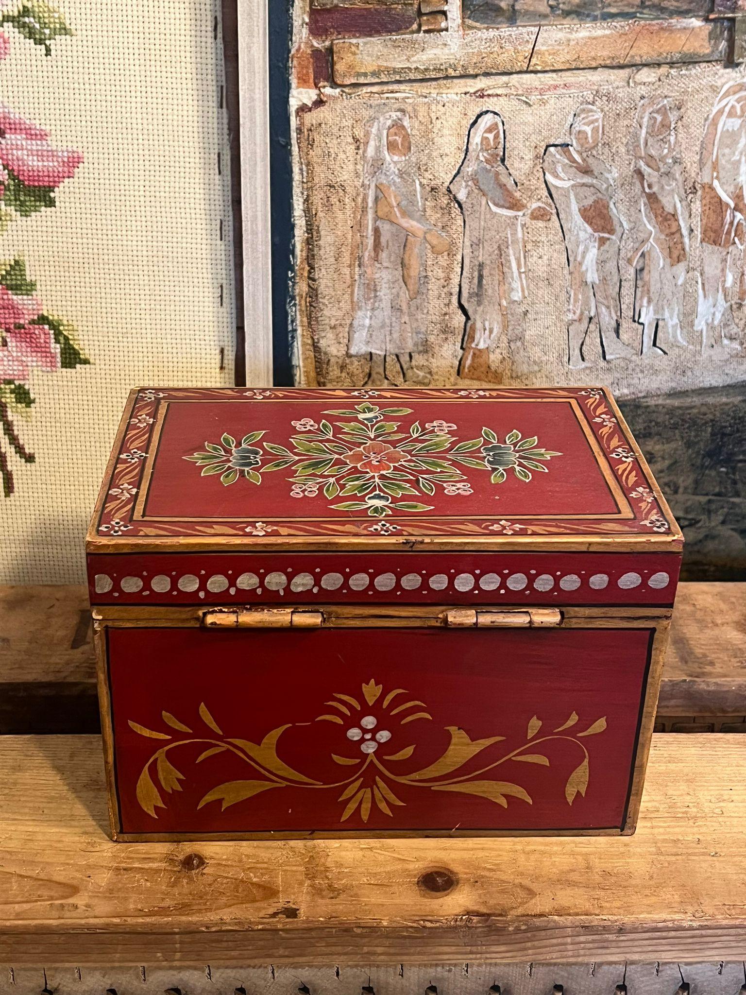 Hand Painted storage Jewelry Box - Made in India For Sale 1