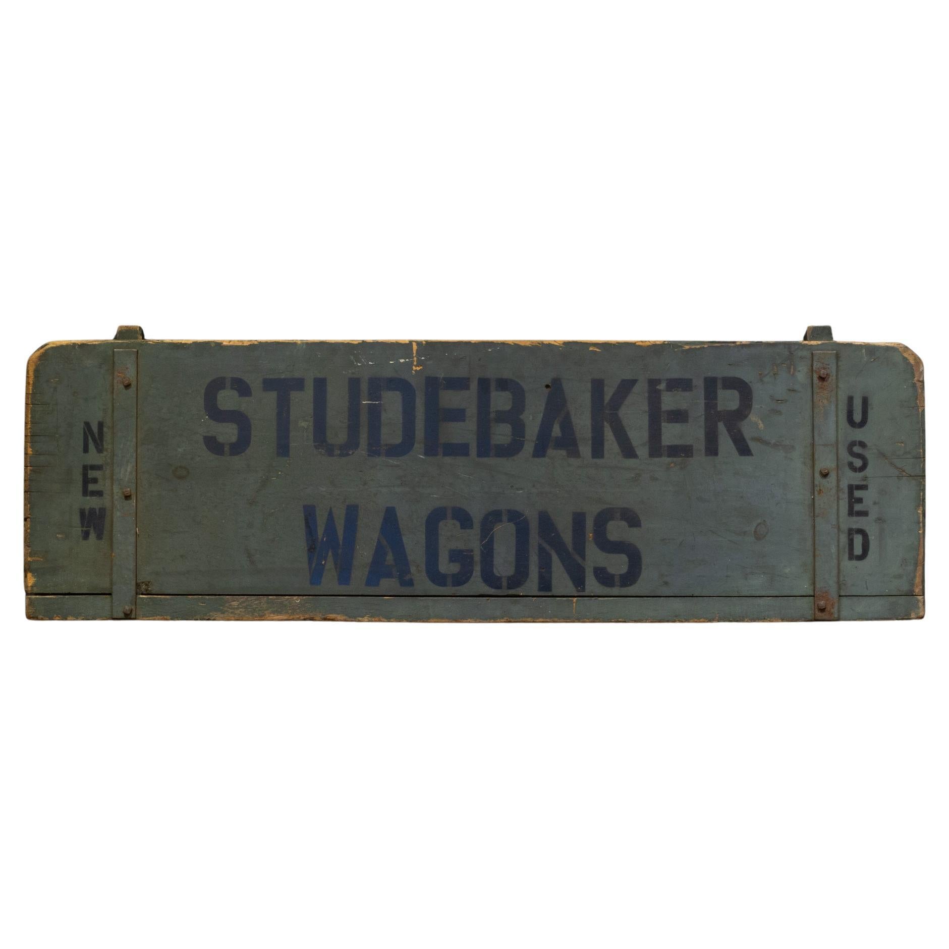 Hand Painted Studebaker Wagons Sign c.1930