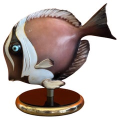 Hand Painted Stylized Porcelain Fish Sculpture by Giulia Mangani for Oggetti