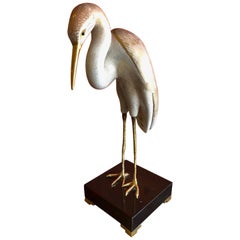 Hand Painted Stylized Stork Sculpture by Giulia Mangani for Oggetti