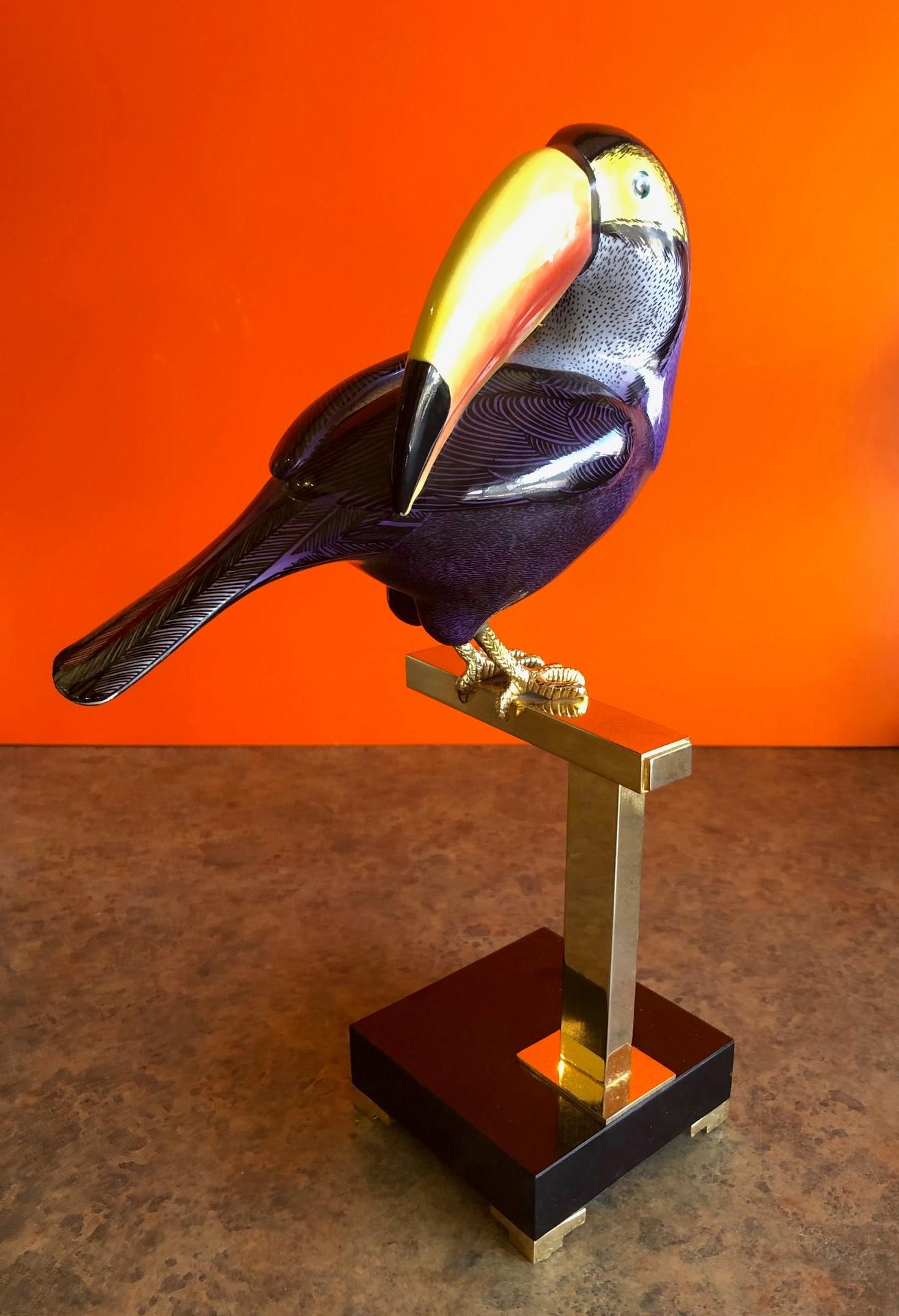 Hand Painted Stylized Toucan Sculpture by Giulia Mangani for Oggetti 4