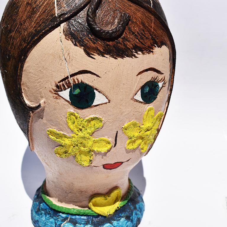 Hand Painted Styrofoam and PapierMâché Head or Hat Display For Sale at 1stDibs styrofoam