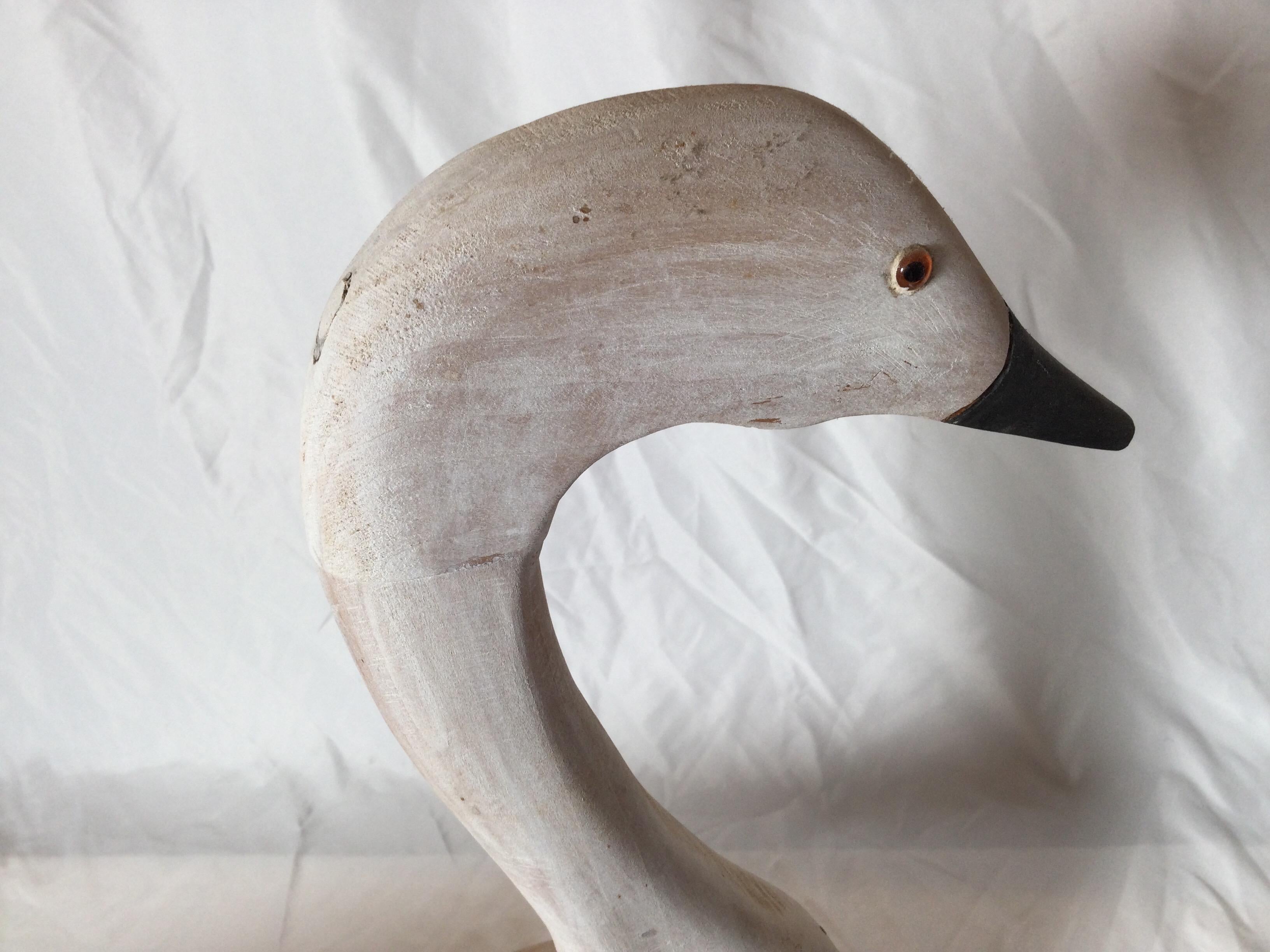 Hand-Painted Hand Painted Swan Decoy For Sale