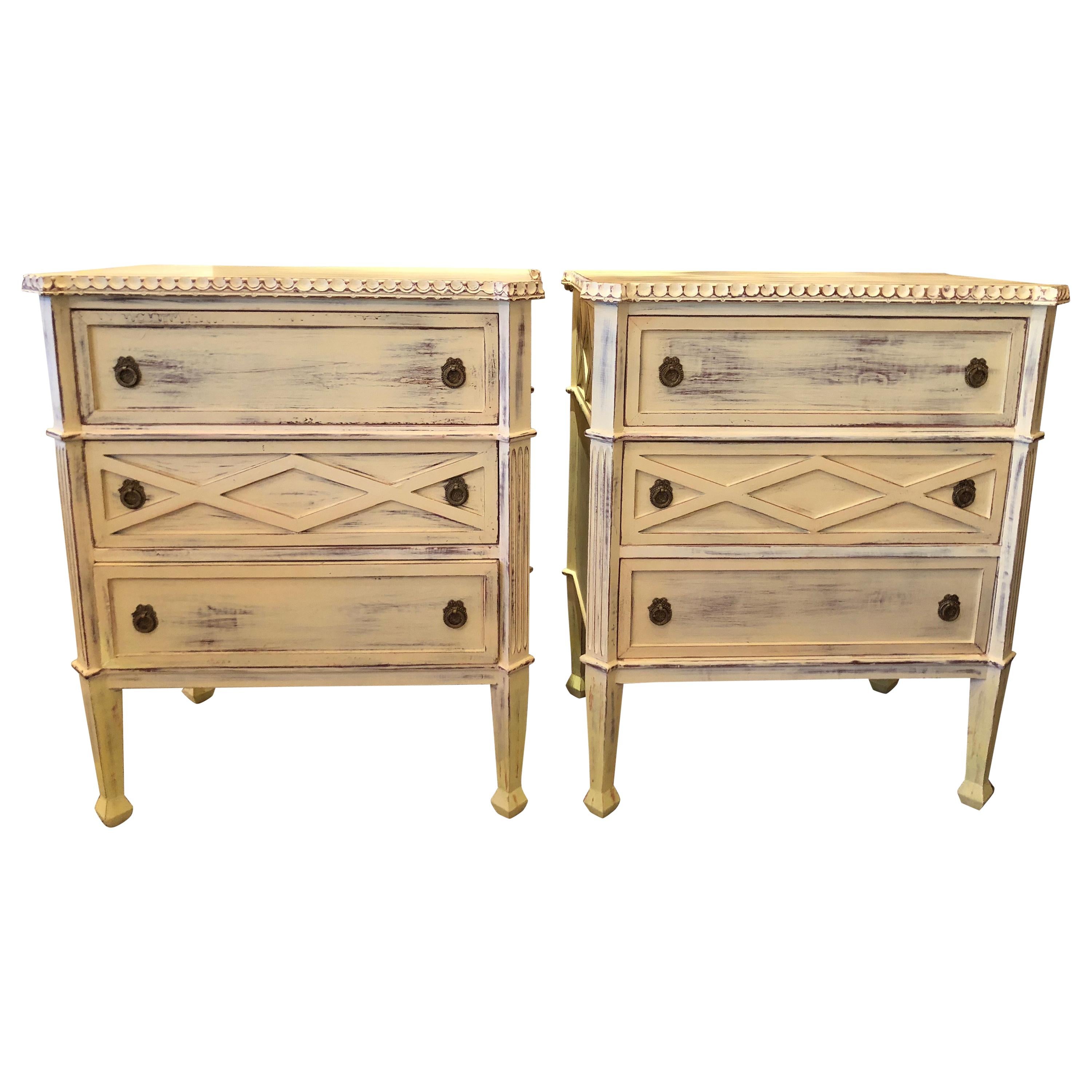 Hand-Painted Swedish Style Commode or Nightstands