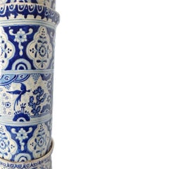 Hand-Painted Talavera Ceramic Column by Cesar Torres, Phoenix Design