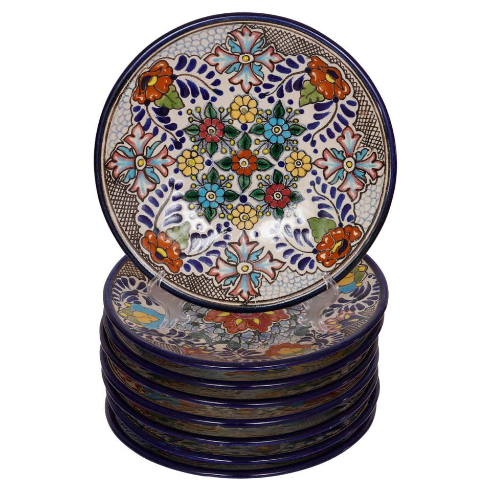 Antique English Hand Painted Service Plates Set of Eight For Sale at ...