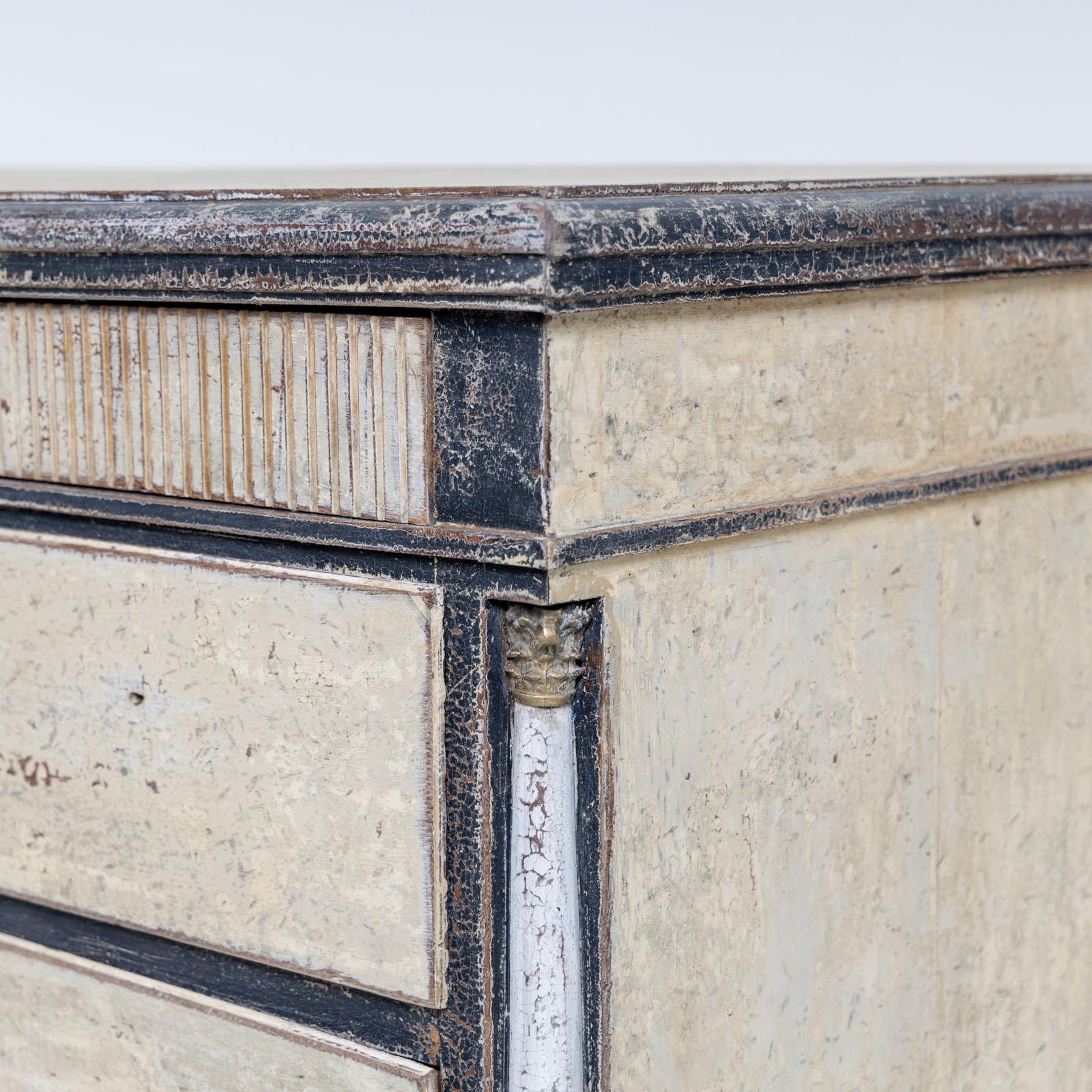 Wood Hand-painted tall Chest of Drawers, Gustavian, Sweden, Early 19th Century