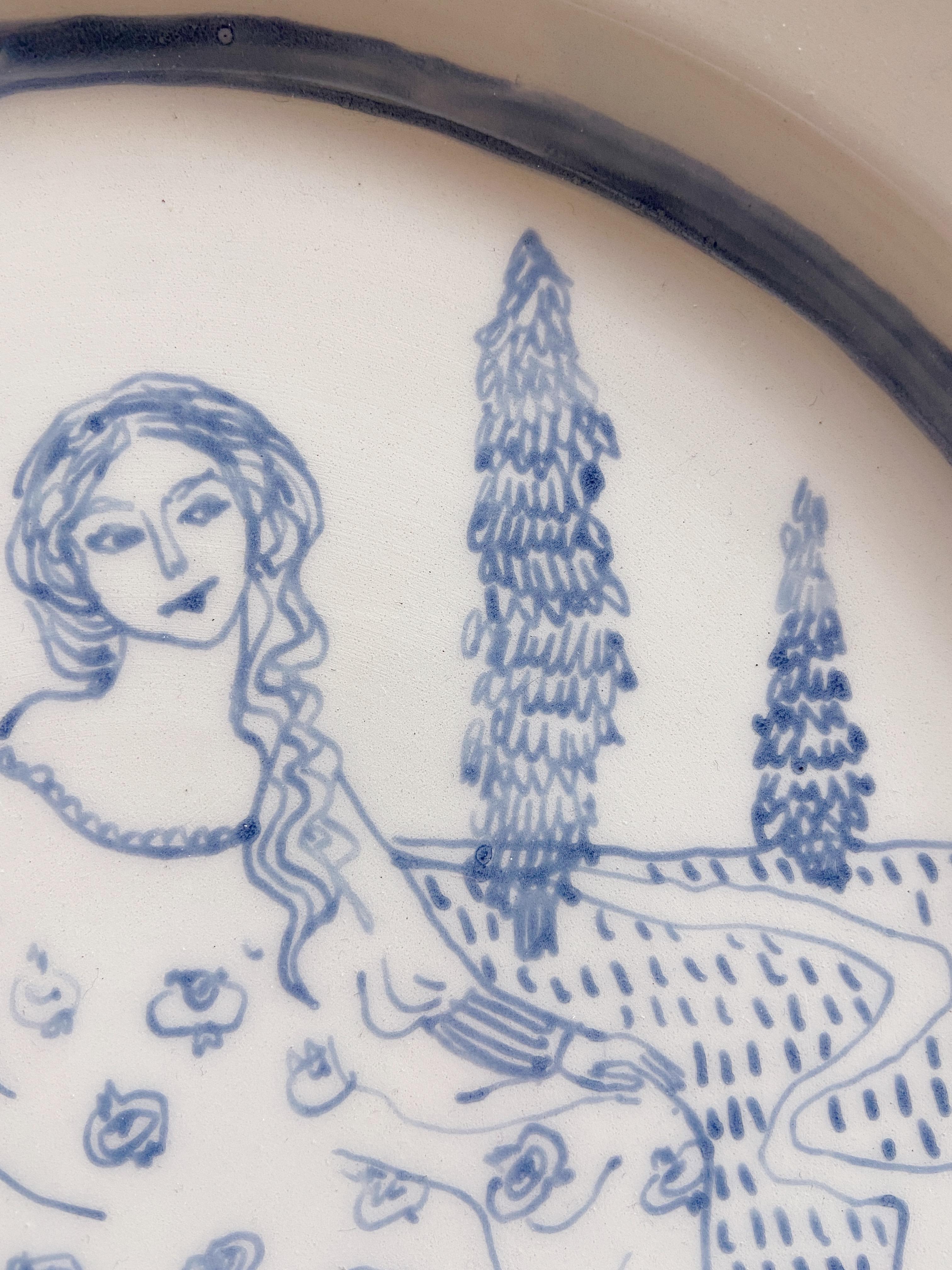 British Hand Painted Tarot Inspired Ceramic Plate: The Empress