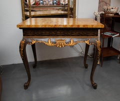 Hand Painted Tea Table with Faux Grain Marble Top