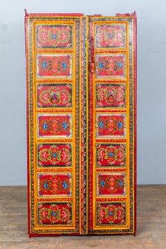 Hand Painted, Teak Indian doors, 19th Century