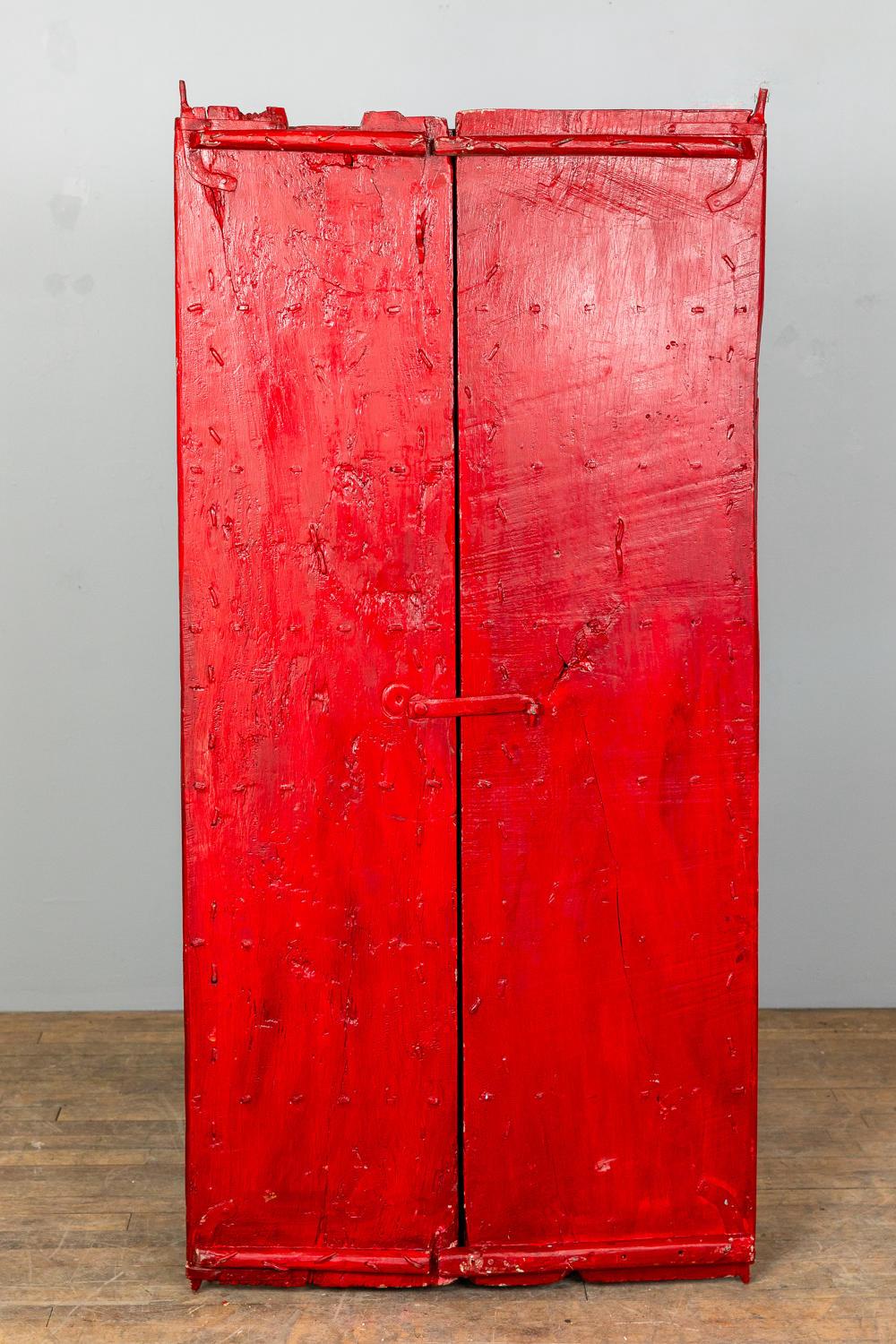 Indiano Dipinto a mano, porte indiane in teak, XIX secolo in vendita