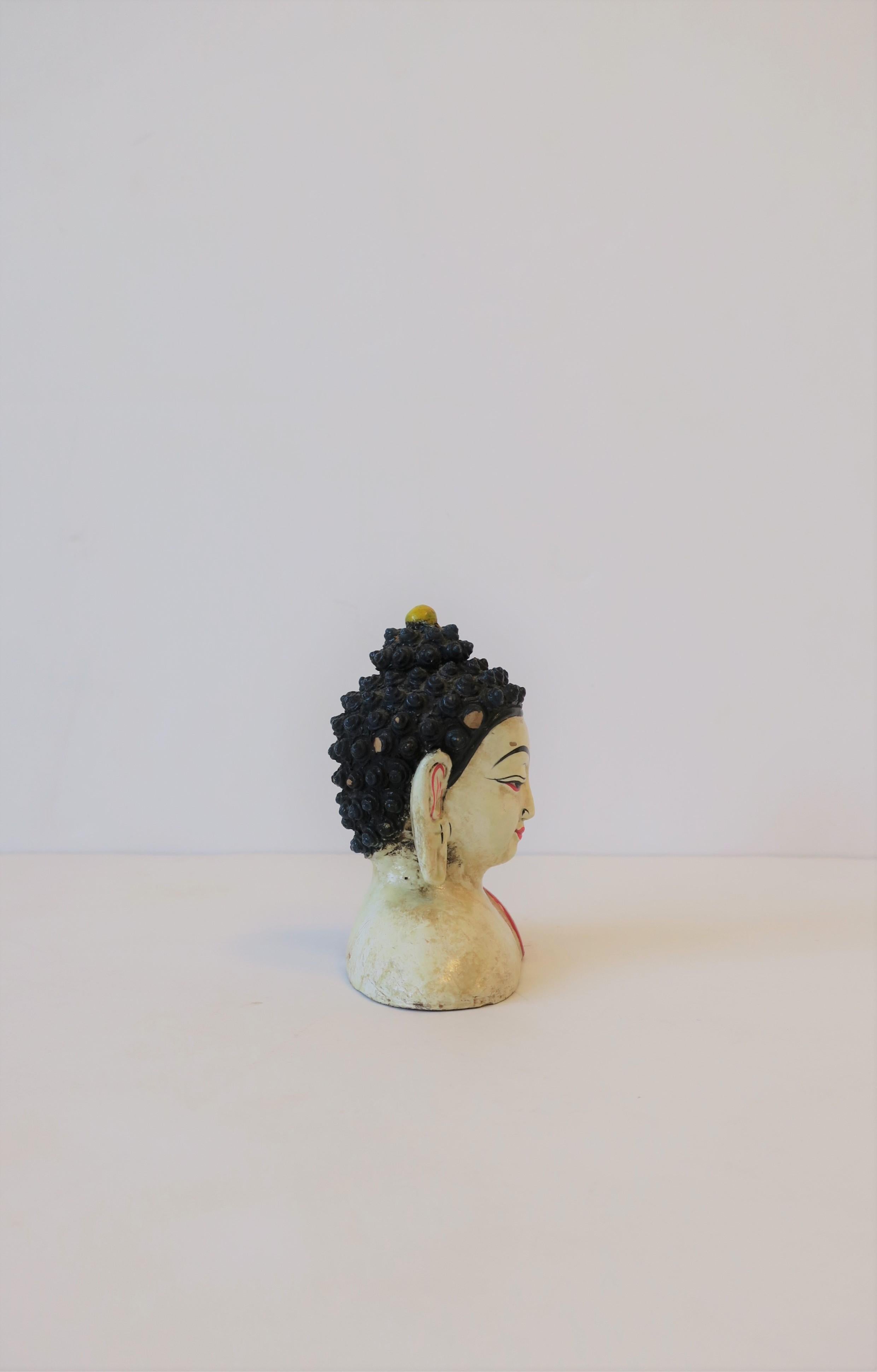 Hand-Painted Buddha Head Bust Sculpture