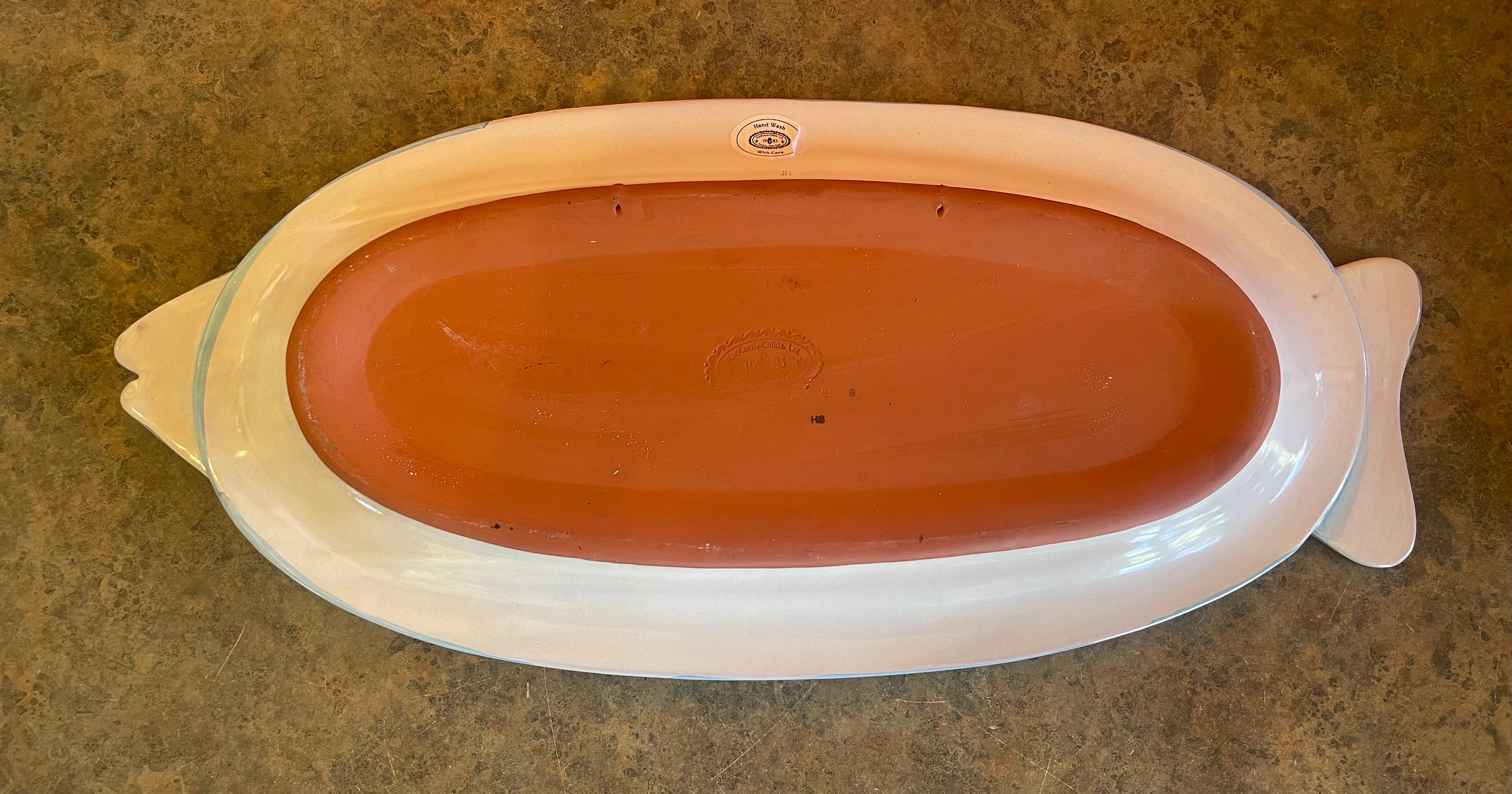 Hand Painted Terracotta Fish Platter by McKenzie Childs 4