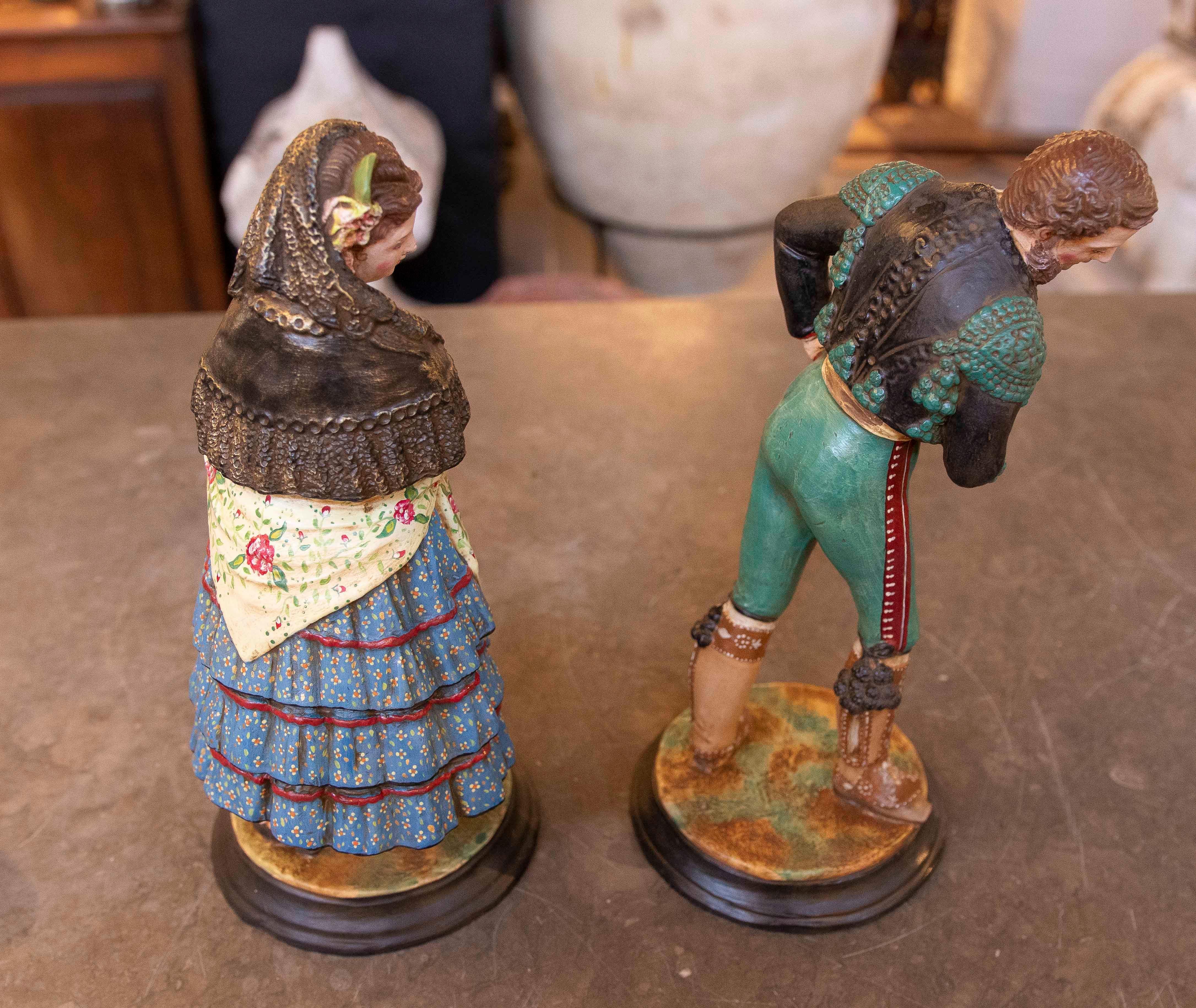 Hand Painted Terracotta Sculpture of Andalusian Bullfighter Signed Jimenez Maris 11