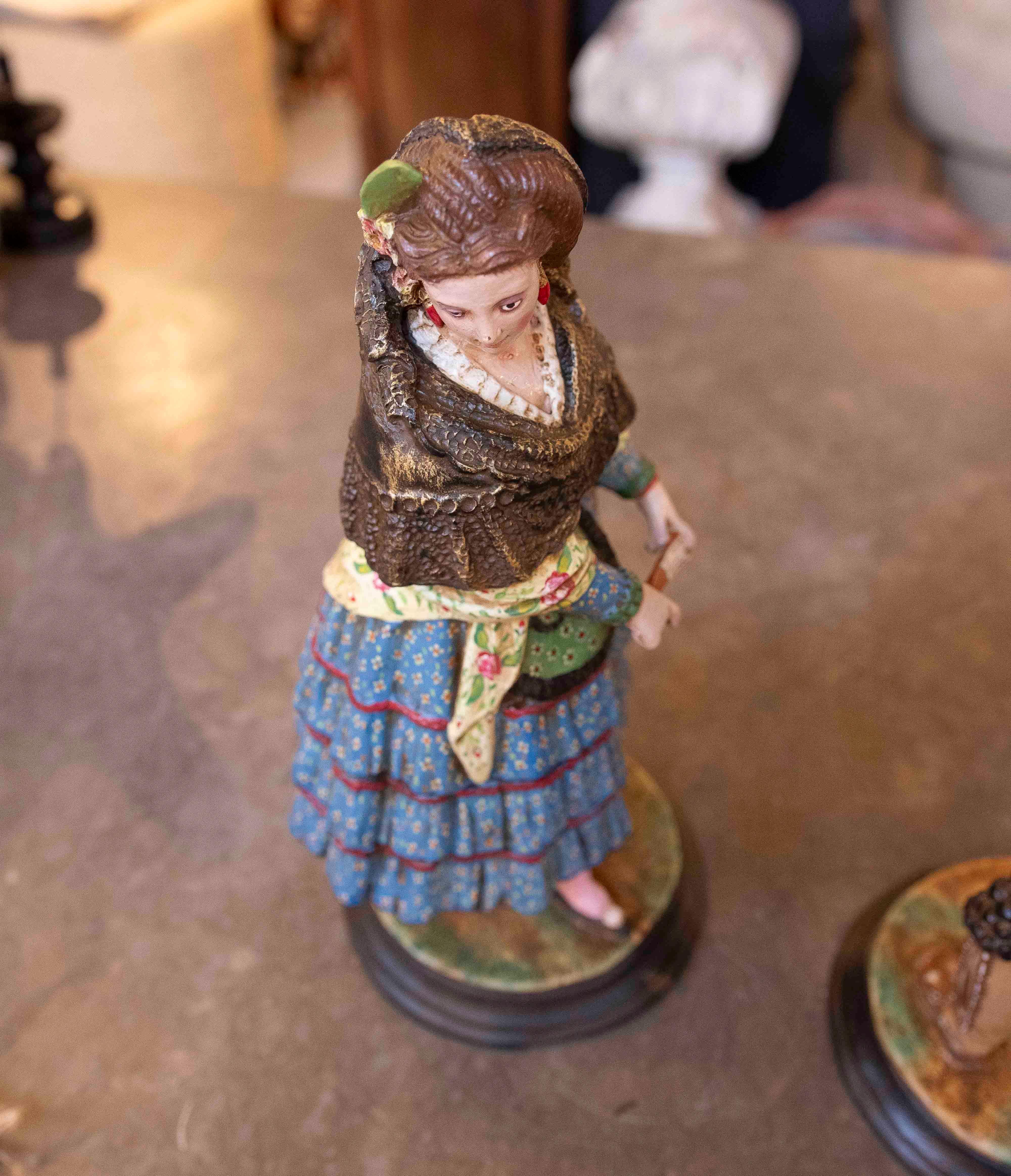 Hand Painted Terracotta Sculpture of Andalusian Bullfighter Signed Jimenez Maris 3