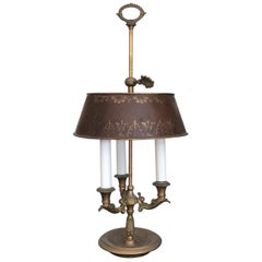 Hand Painted Tole 
Brass French Bouillotte Lamp