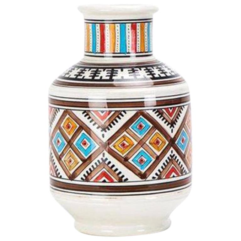 Hand Painted Tribal Ceramic Vase