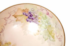 Hand Painted Two-Piece Footed Porcelain Pouyat Limoges Punch Bowl