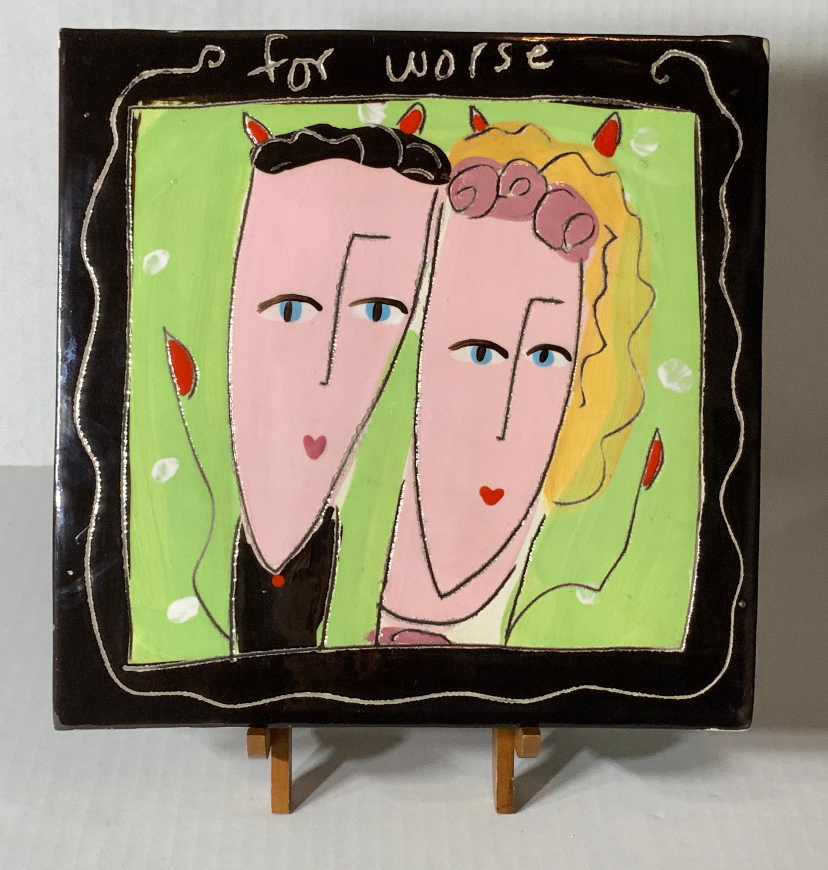 Hand Painted Two Side Modern Ceramic Tile For Sale 2
