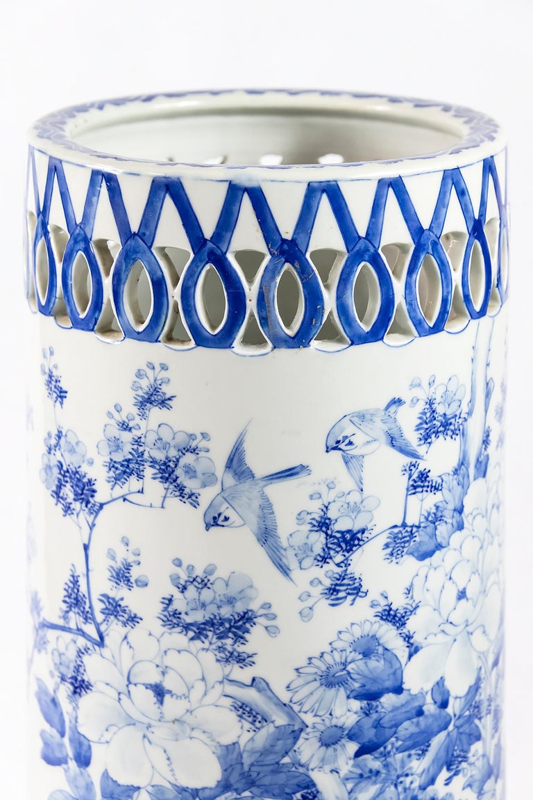 Hand Painted Umbrella Ceramic Stand at 1stDibs