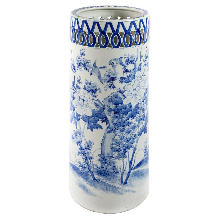 Hand Painted Umbrella Ceramic Stand at 1stDibs