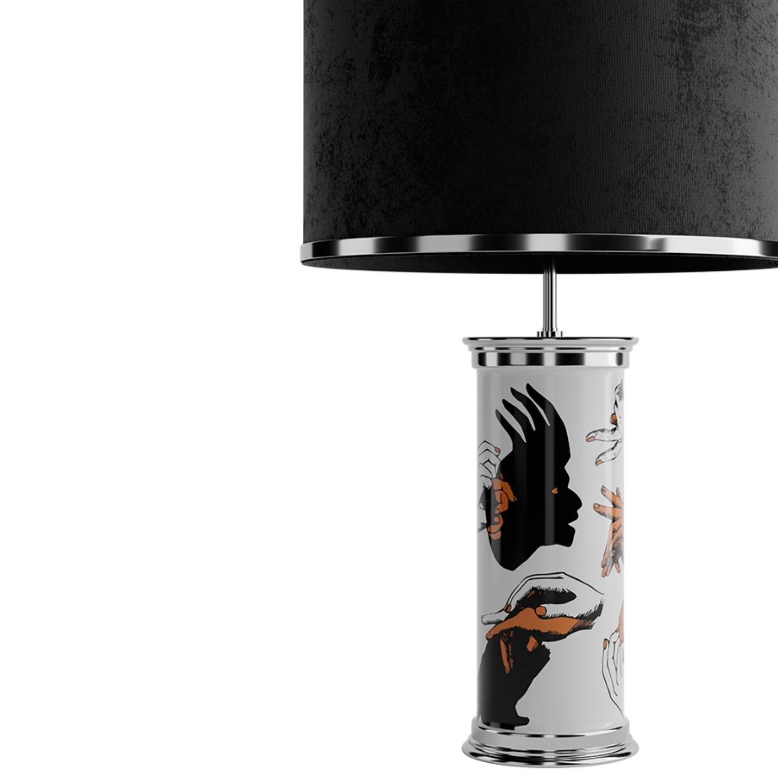 Hand-painted Union Table Lamp, Design and Art in a Handmade Lighting Piece

Union table lamp is a match of personality for all design and art lovers. The hand-painted base arises to personify a cultural and aesthetic play shadow performance; it