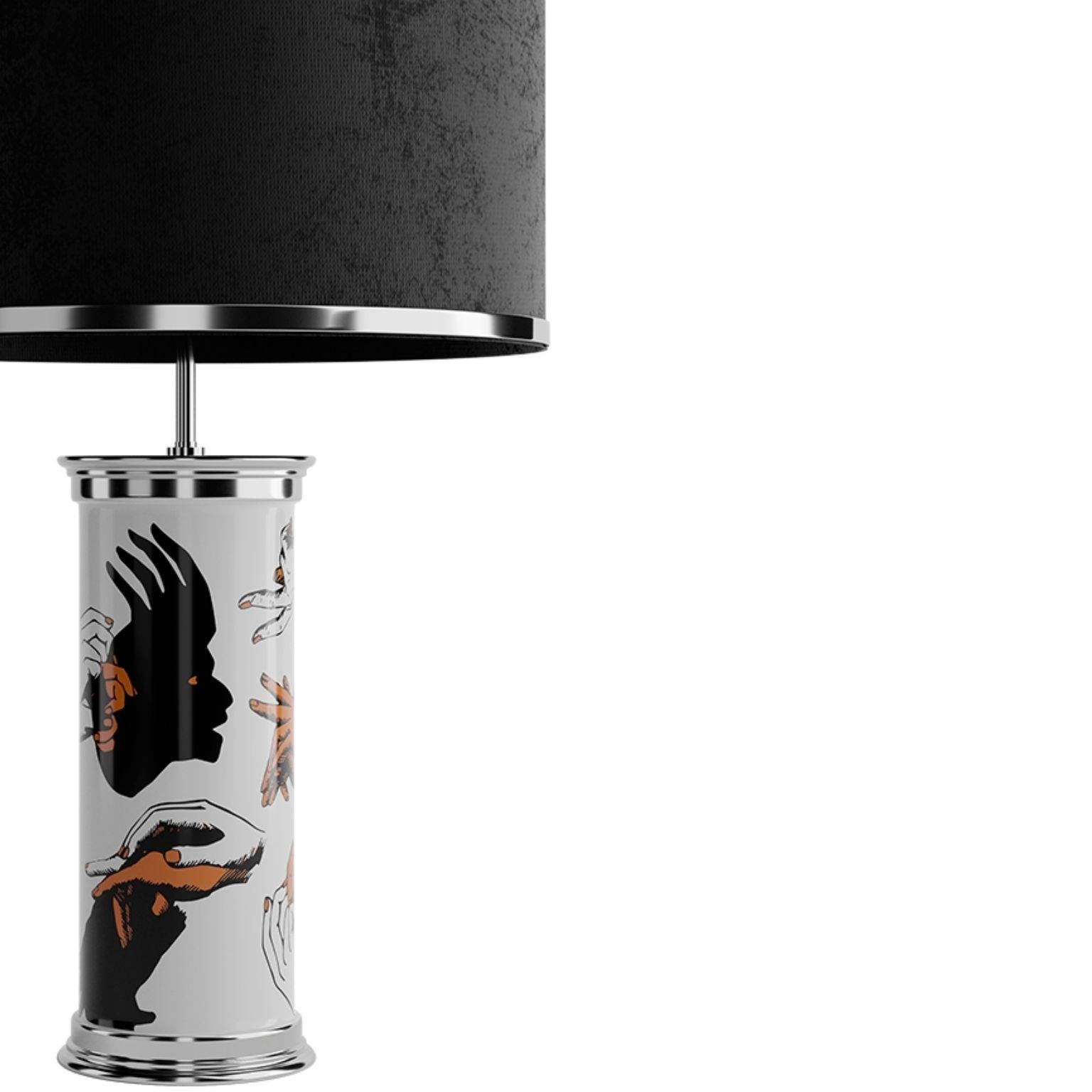 Portuguese Hand-painted Union Table Lamp, Design and Art in a Handmade Lighting Piece For Sale
