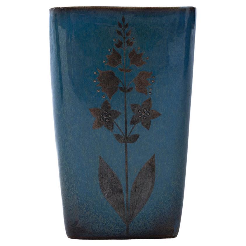 Hand Painted Vase with Lily of the Valley Motif