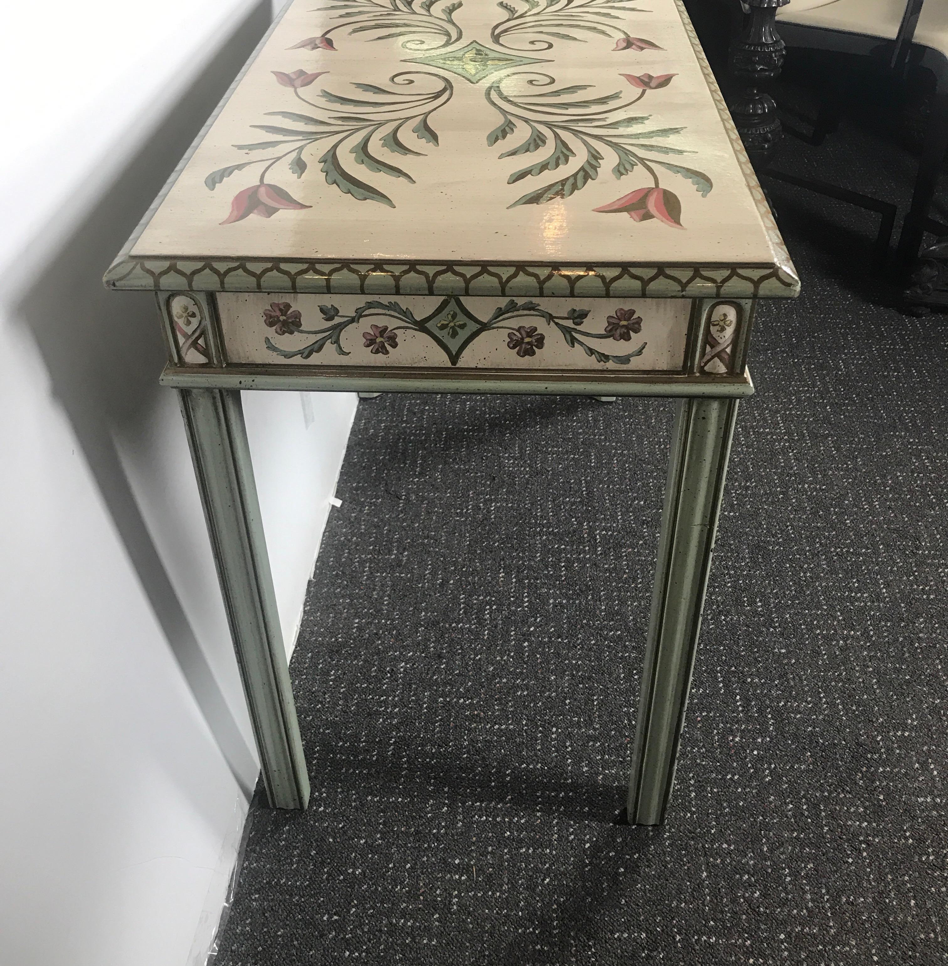 Hand Painted Venetian Style Console or Vanity Desk In Good Condition In Lambertville, NJ