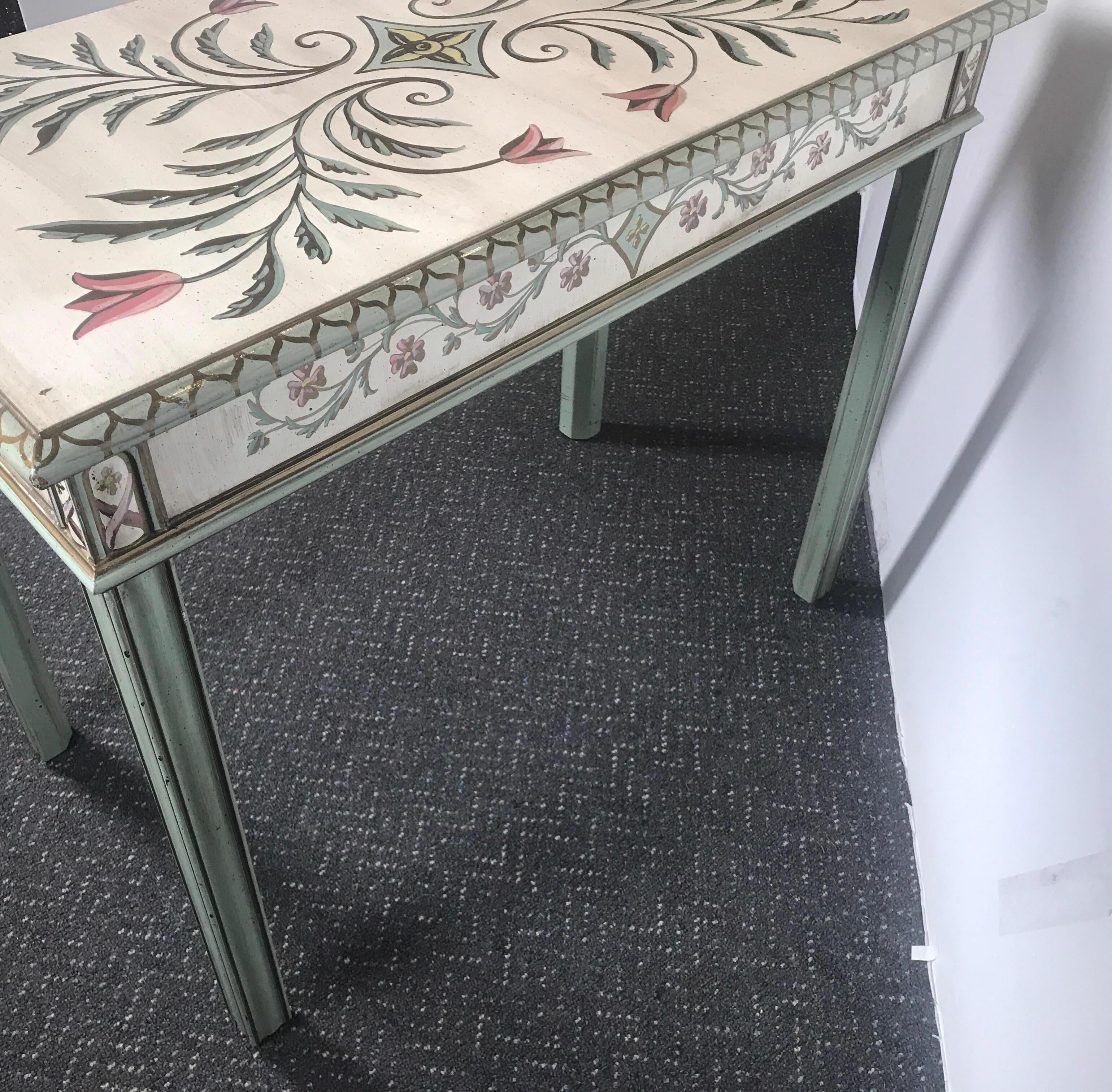 20th Century Hand Painted Venetian Style Console or Vanity Desk