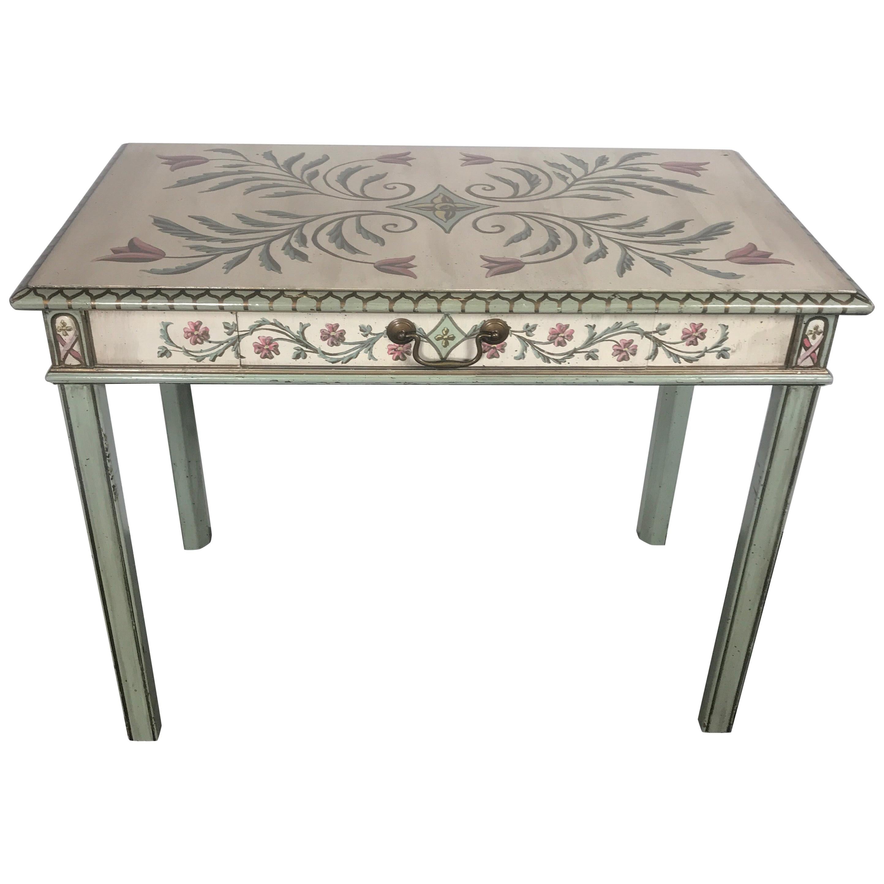 Hand Painted Venetian Style Console or Vanity Desk