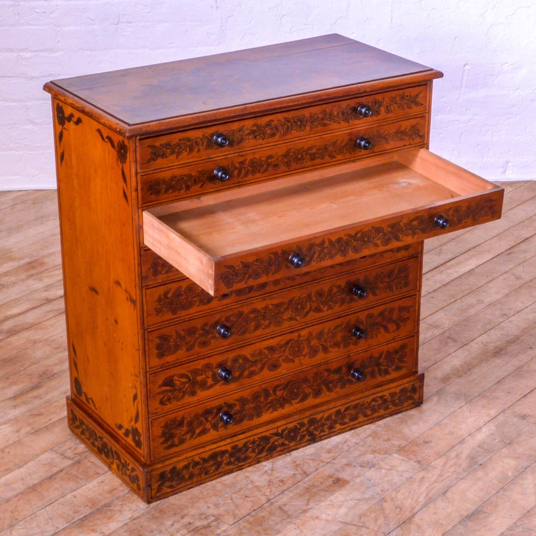 Hand Painted Victorian Chest For Sale at 1stdibs