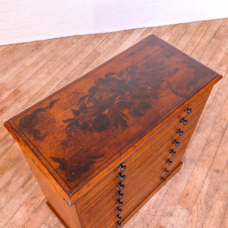 Hand Painted Victorian Chest For Sale at 1stdibs