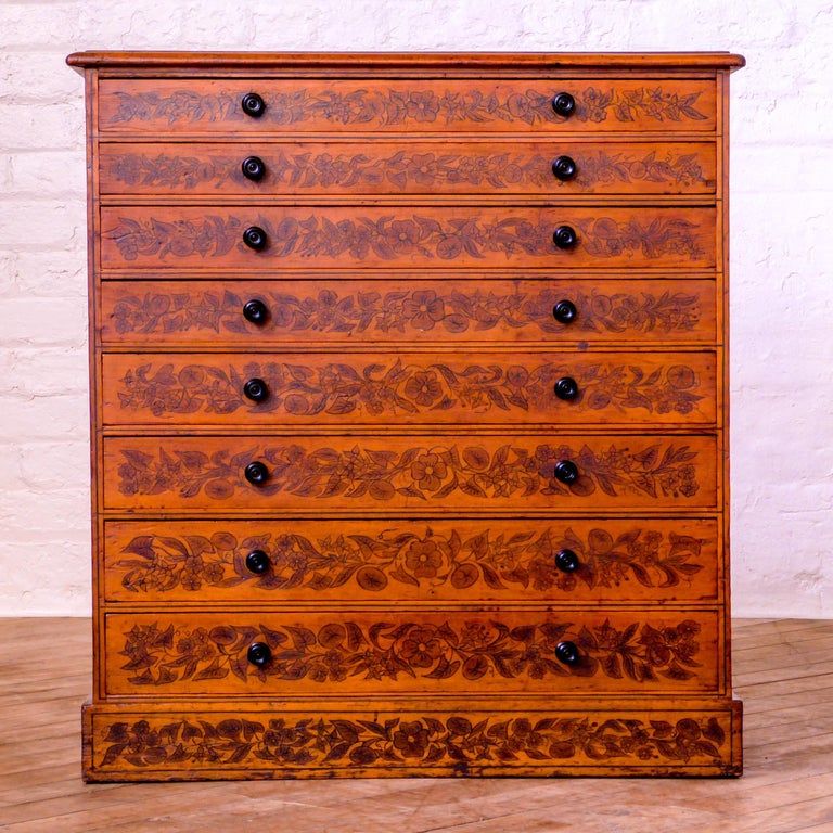Hand Painted Victorian Chest For Sale at 1stdibs