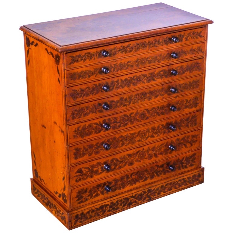 Hand Painted Victorian Chest For Sale at 1stdibs