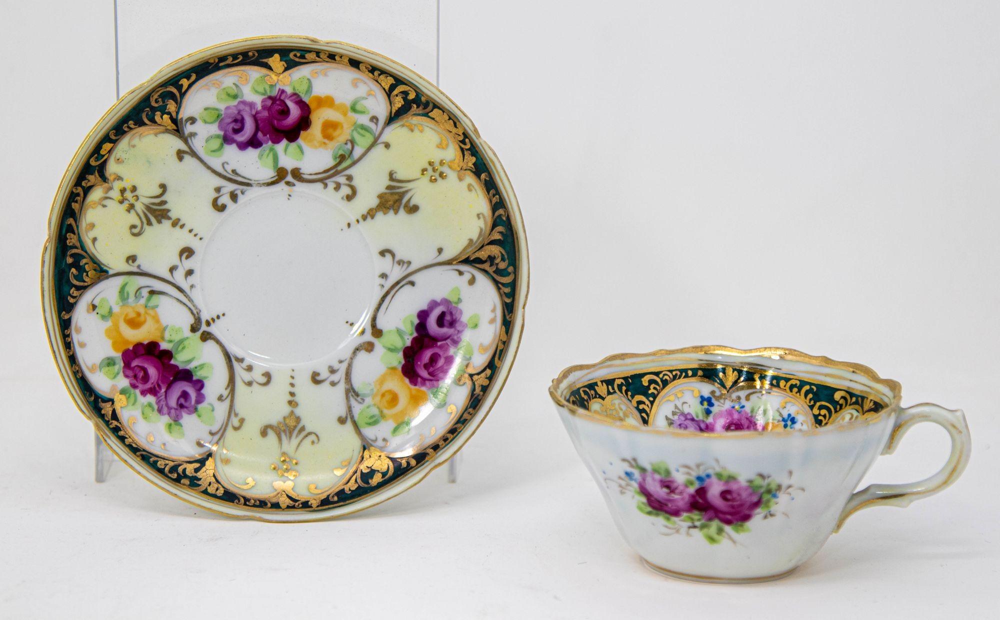 British Hand Painted Victorian English Pink Floral Tea Cup Saucer Fine China 1930