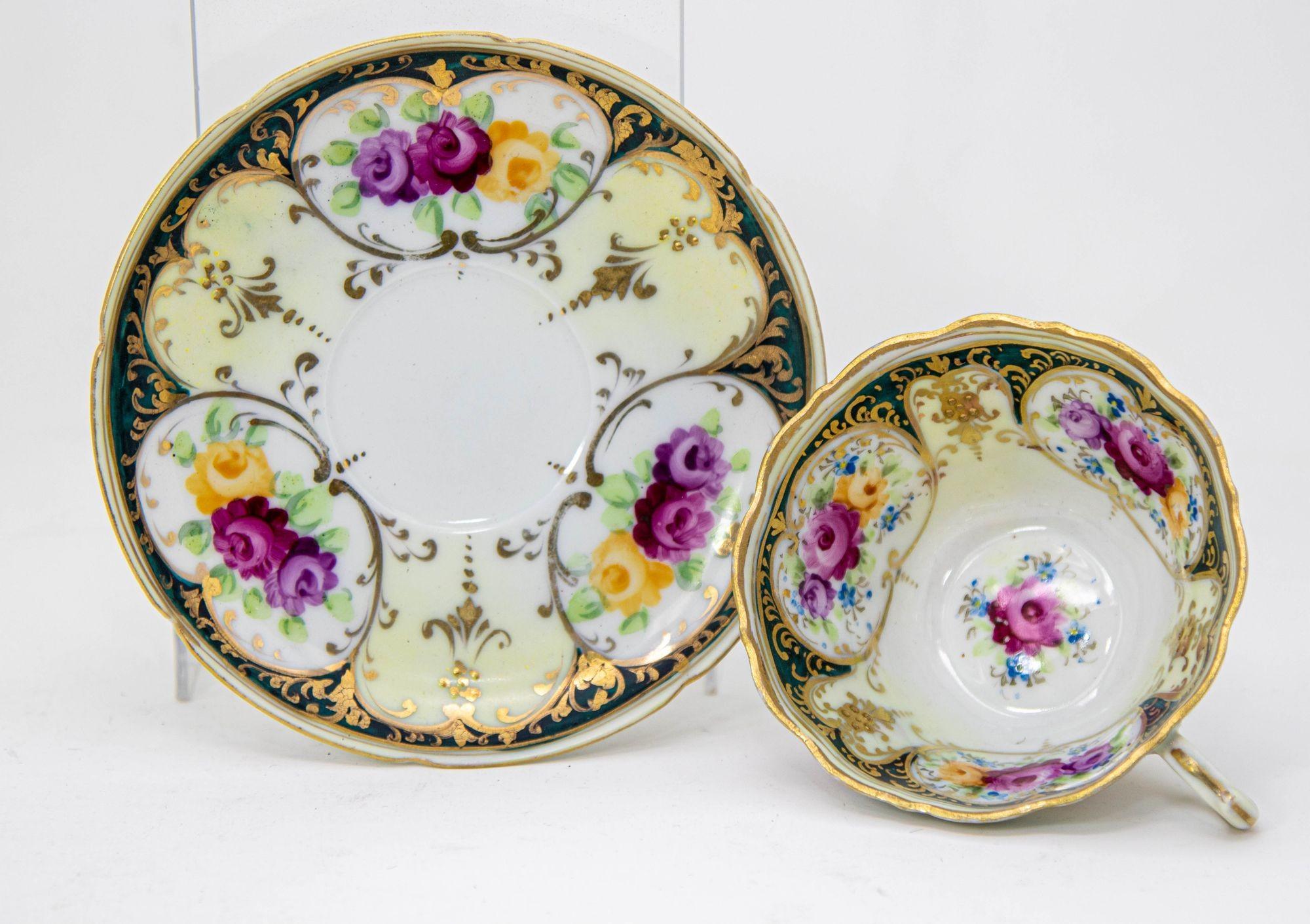 Hand-Crafted Hand Painted Victorian English Pink Floral Tea Cup Saucer Fine China 1930