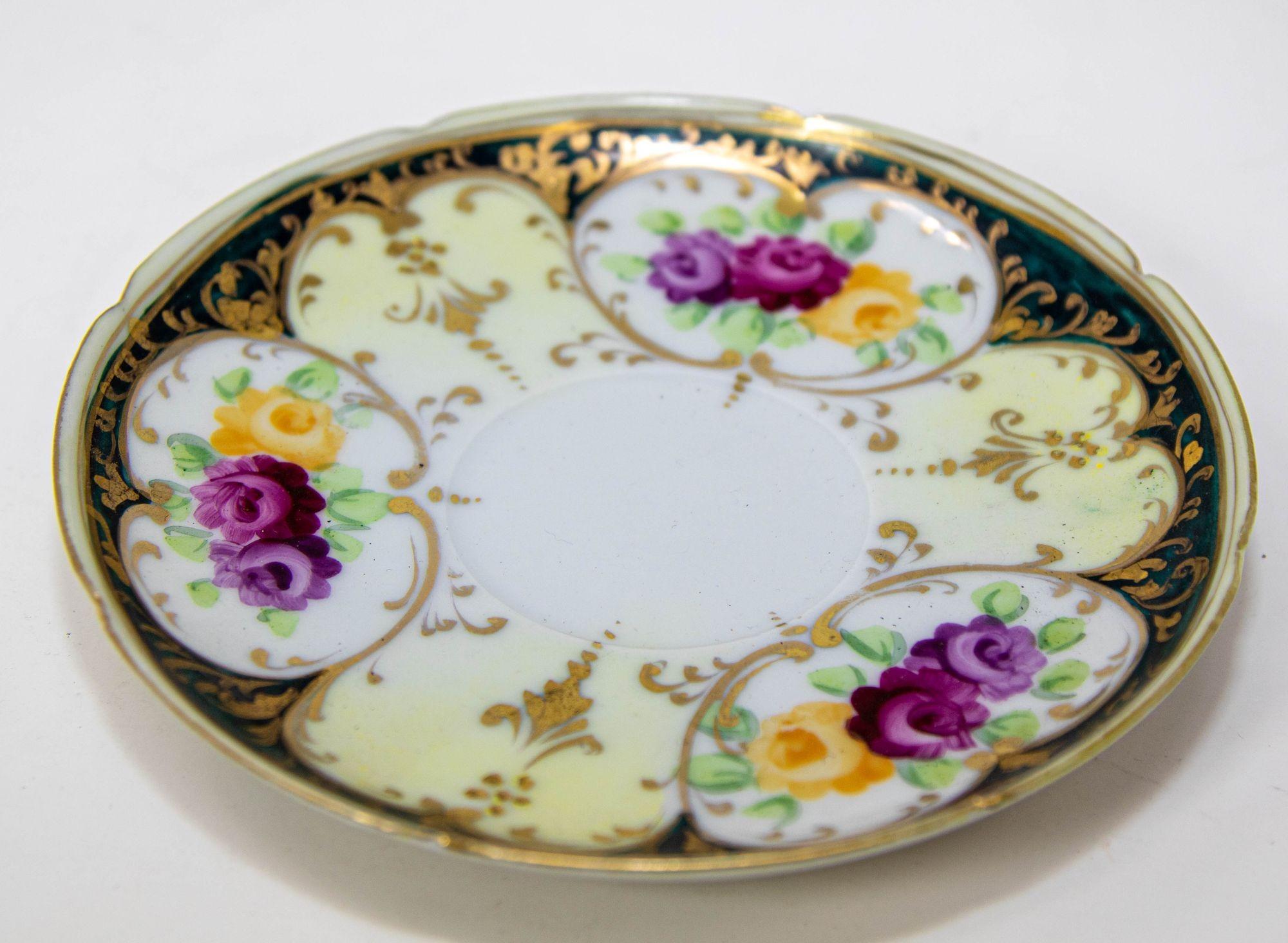 Hand Painted Victorian English Pink Floral Tea Cup Saucer Fine China 1930 2